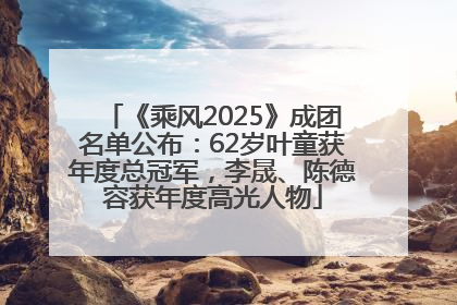 《乘风2025》成团名单公布：62岁叶童获年度总冠军，李晟、陈德容获年度高光人物