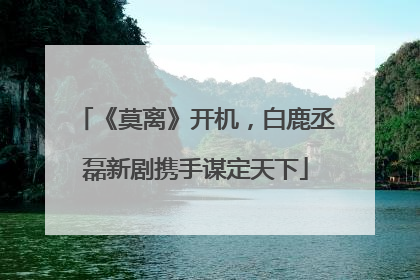 《莫离》开机，白鹿丞磊新剧携手谋定天下