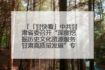 「甘快看」中共甘肃省委召开“深度挖掘历史文化资源服务甘肃高质量发展”专题协商座谈会 胡昌升主持并讲话