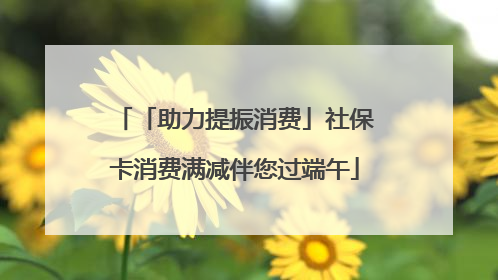 「助力提振消费」社保卡消费满减伴您过端午