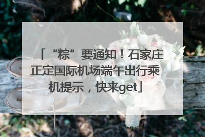 “粽”要通知！石家庄正定国际机场端午出行乘机提示，快来get
