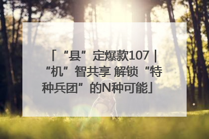 “县”定爆款107｜“机”智共享 解锁“特种兵团”的N种可能