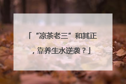 “凉茶老三”和其正，靠养生水逆袭？