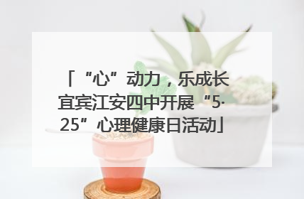 “心”动力，乐成长 宜宾江安四中开展“5·25”心理健康日活动