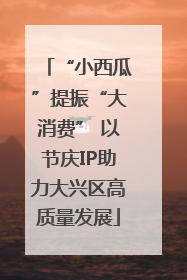 “小西瓜”提振“大消费” 以节庆IP助力大兴区高质量发展