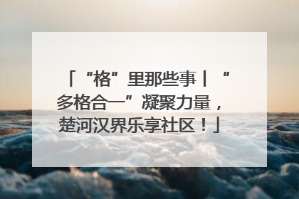“格”里那些事丨“多格合一”凝聚力量，楚河汉界乐享社区！