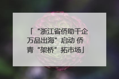 “浙江省侨助千企万品出海”启动 侨青“架桥”拓市场