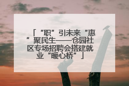 “职”引未来“惠”聚民生——仓园社区专场招聘会搭建就业“暖心桥”