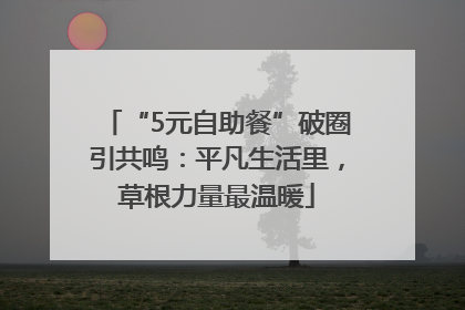 “5元自助餐”破圈引共鸣：平凡生活里，草根力量最温暖