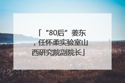 “80后”姜东，任怀柔实验室山西研究院副院长