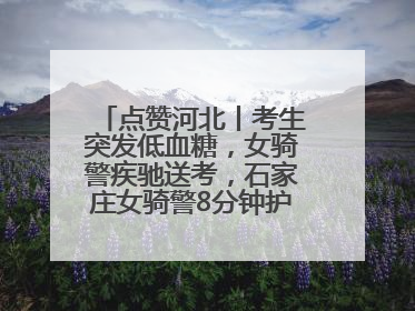 点赞河北丨考生突发低血糖，女骑警疾驰送考，石家庄女骑警8分钟护送考生赴考场
