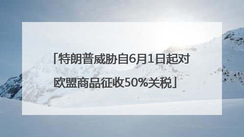 特朗普威胁自6月1日起对欧盟商品征收50%关税