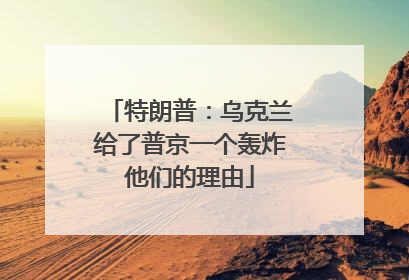 特朗普：乌克兰给了普京一个轰炸他们的理由