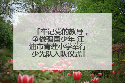 牢记党的教导,争做强国少年 江油市青莲小学举行少先队入队仪式