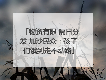 物资有限 隔日分发 加沙民众：孩子们饿到走不动路