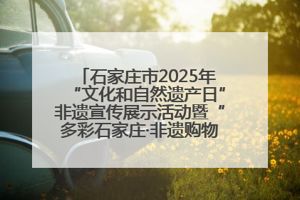 石家庄市2025年“文化和自然遗产日”非遗宣传展示活动暨“多彩石家庄·非遗购物节”倒计时1天