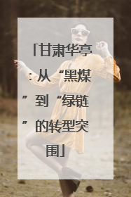 甘肃华亭：从“黑煤”到“绿链”的转型突围
