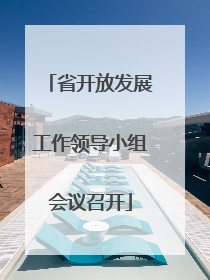 省开放发展工作领导小组会议召开