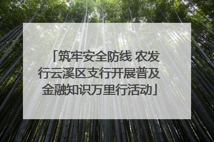筑牢安全防线 农发行云溪区支行开展普及金融知识万里行活动