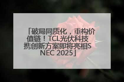 破局同质化，重构价值链！TCL光伏科技携创新方案即将亮相SNEC 2025