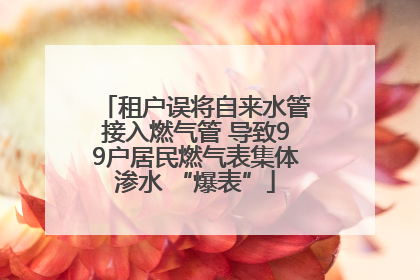 租户误将自来水管接入燃气管 导致99户居民燃气表集体渗水 “爆表”