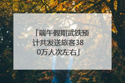 端午假期武铁预计共发送旅客380万人次左右