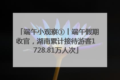 端午小观察③丨端午假期收官，湖南累计接待游客1728.81万人次