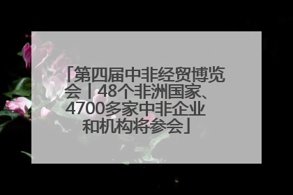 第四届中非经贸博览会丨48个非洲国家、4700多家中非企业和机构将参会