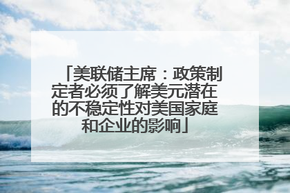 美联储主席：政策制定者必须了解美元潜在的不稳定性对美国家庭和企业的影响