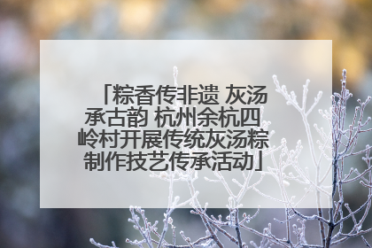 粽香传非遗 灰汤承古韵 杭州余杭四岭村开展传统灰汤粽制作技艺传承活动