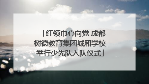 红领巾心向党 成都树德教育集团城厢学校举行少先队入队仪式