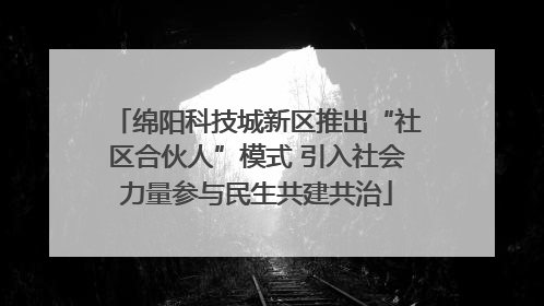 绵阳科技城新区推出“社区合伙人”模式 引入社会力量参与民生共建共治