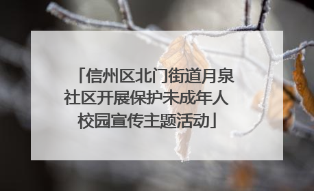 信州区北门街道月泉社区开展保护未成年人校园宣传主题活动
