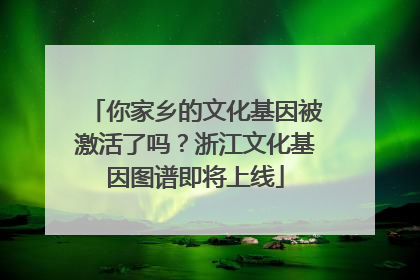 你家乡的文化基因被激活了吗？浙江文化基因图谱即将上线
