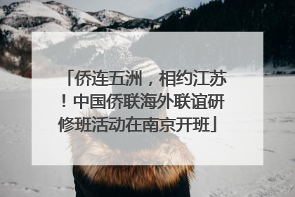 侨连五洲，相约江苏！中国侨联海外联谊研修班活动在南京开班