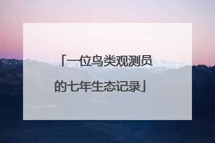 一位鸟类观测员的七年生态记录