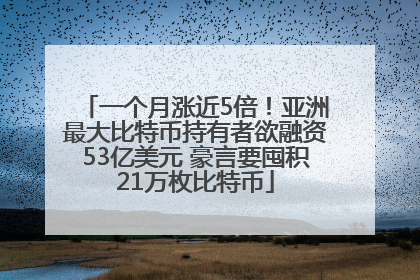 一个月涨近5倍！亚洲最大比特币持有者欲融资53亿美元 豪言要囤积21万枚比特币
