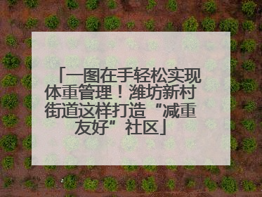 一图在手轻松实现体重管理！潍坊新村街道这样打造“减重友好”社区