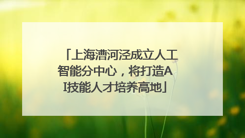 上海漕河泾成立人工智能分中心，将打造AI技能人才培养高地