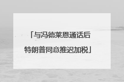与冯德莱恩通话后 特朗普同意推迟加税