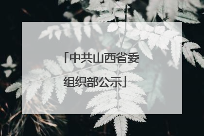 中共山西省委组织部公示