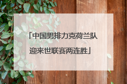 中国男排力克荷兰队 迎来世联赛两连胜