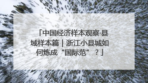 中国经济样本观察·县域样本篇｜浙江小县城如何炼成“国际范”？