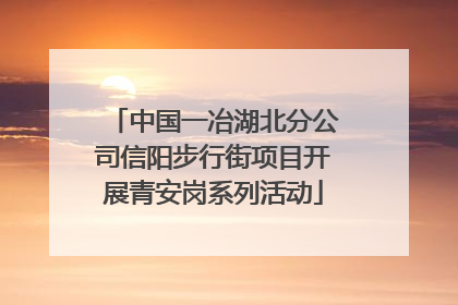 中国一冶湖北分公司信阳步行街项目开展青安岗系列活动