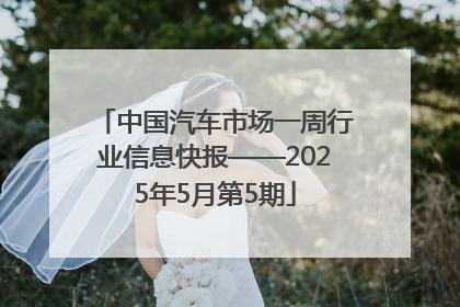 中国汽车市场一周行业信息快报——2025年5月第5期