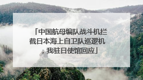 中国航母编队战斗机拦截日本海上自卫队巡逻机，我驻日使馆回应
