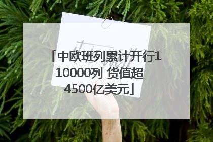中欧班列累计开行110000列 货值超4500亿美元
