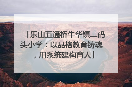 乐山五通桥牛华镇二码头小学：以品格教育铸魂，用系统建构育人
