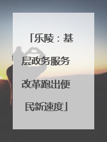 乐陵：基层政务服务改革跑出便民新速度