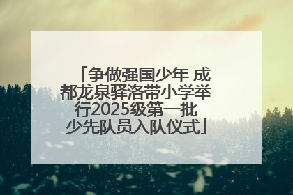 争做强国少年 成都龙泉驿洛带小学举行2025级第一批少先队员入队仪式